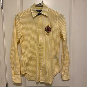 Ralph Lauren Yellow Striped Button Down Shirt